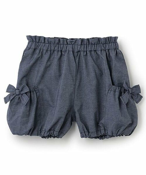 sense of wonder / センス オブ ワンダー ショート・ハーフ・半端丈パンツ | サイドリボンバルーンパンツ（紺）