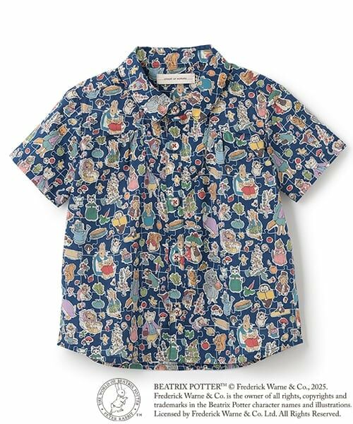 sense of wonder / センス オブ ワンダー シャツ・ブラウス | 『ピーターラビット（TM）』リバティ半袖シャツ（紺）