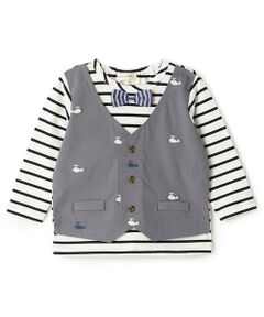 sense of wonder / センス オブ ワンダー Tシャツ | クジラシシュウベストレイヤード長袖Tシャツ