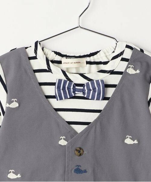 sense of wonder / センス オブ ワンダー Tシャツ | クジラシシュウベストレイヤード長袖Tシャツ | 詳細3