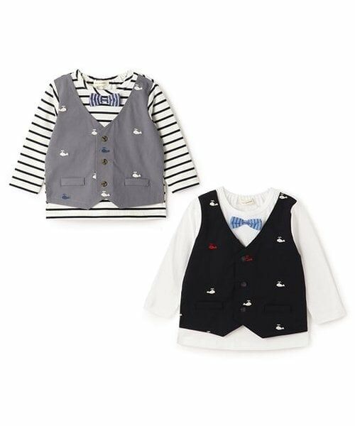 sense of wonder / センス オブ ワンダー Tシャツ | クジラシシュウベストレイヤード長袖Tシャツ | 詳細7