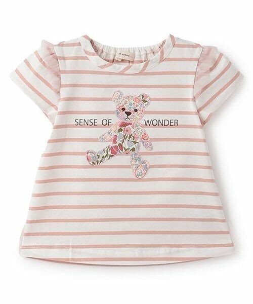 sense of wonder / センス オブ ワンダー Tシャツ | リバティクマアップリケＴシャツ（ピンク）