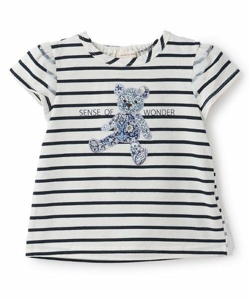 sense of wonder / センス オブ ワンダー Tシャツ | リバティクマアップリケＴシャツ（紺）