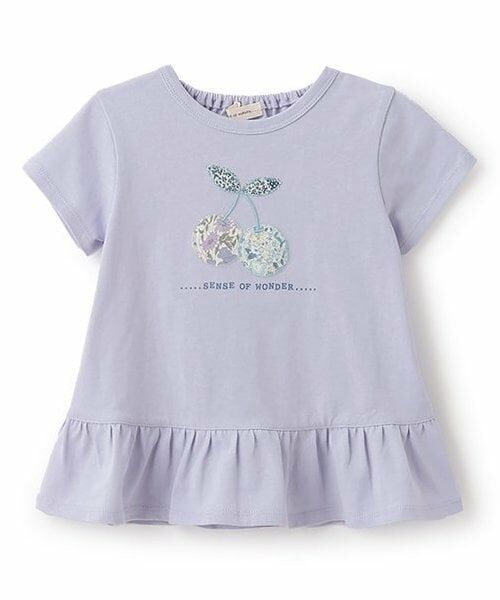 sense of wonder / センス オブ ワンダー Tシャツ | リバティチェリーアップリケTシャツ（ラベンダー）
