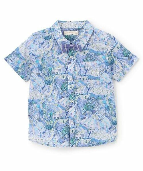 sense of wonder / センス オブ ワンダー Tシャツ | ロイヤルオークハウス蝶タイつき半袖シャツ（ブルー）