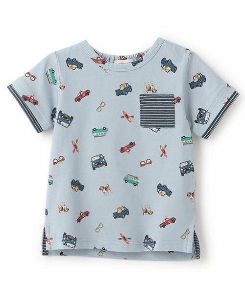 sense of wonder / センス オブ ワンダー Tシャツ | クラシックカー総柄半袖Tシャツ（ブルー）