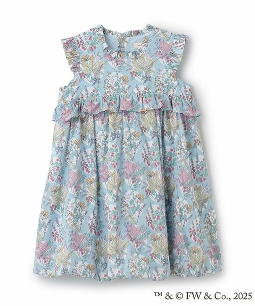 sense of wonder / センス オブ ワンダー ミニ丈・ひざ丈ワンピース | 『ピーターラビット（TM）』リバティバルーンワンピース（ブルー）