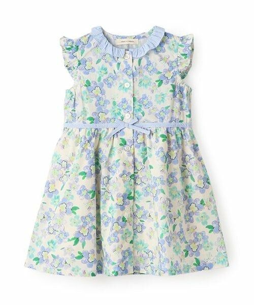 sense of wonder / センス オブ ワンダー ミニ丈・ひざ丈ワンピース | ブロードプリントワンピース（ブルー）