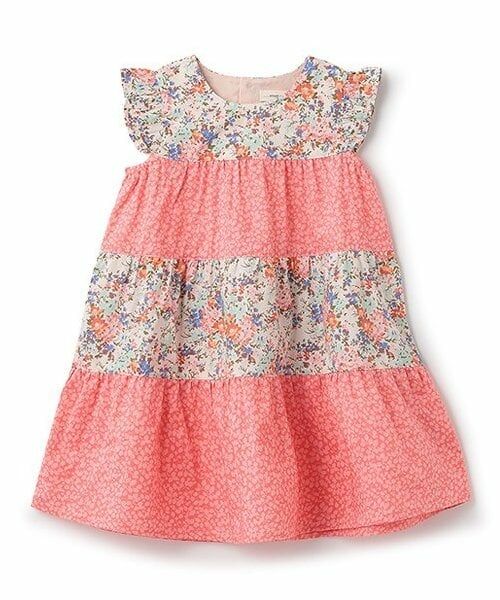 sense of wonder / センス オブ ワンダー ミニ丈・ひざ丈ワンピース | サスティナリバティパッチワークワンピース（ピンク）