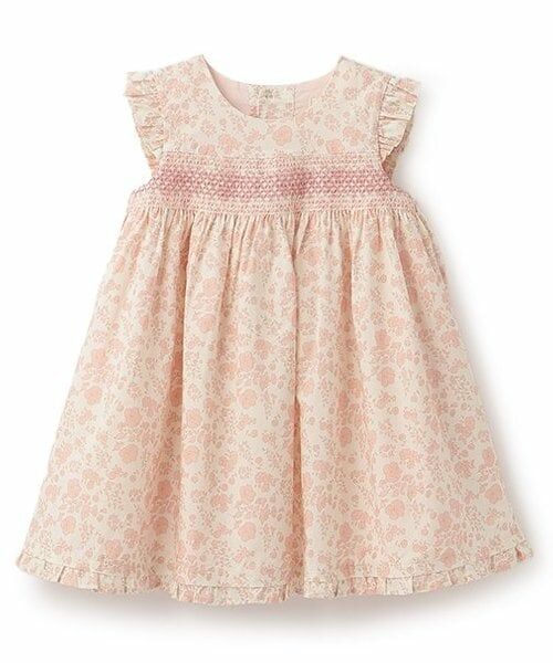 sense of wonder / センス オブ ワンダー ミニ丈・ひざ丈ワンピース | 小花スモッキングワンピース（ピンク）