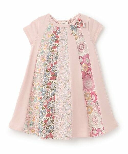 sense of wonder / センス オブ ワンダー ミニ丈・ひざ丈ワンピース | リバティパッチワークワンピース（ピンク）