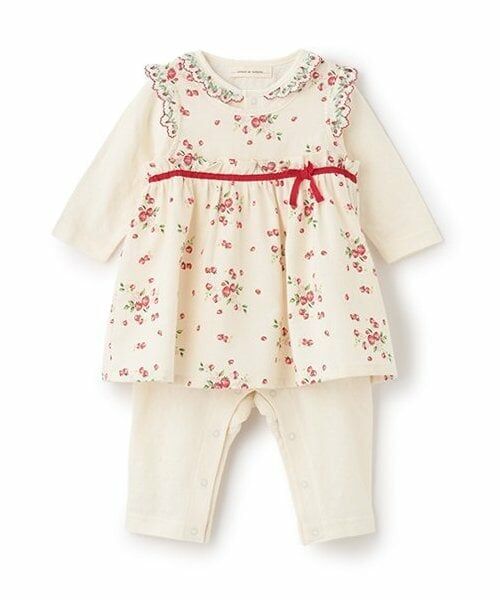 sense of wonder / センス オブ ワンダー ロンパース | 【オーガニック】野イチゴエプロン付カバーオール(ECRU(キナリ))