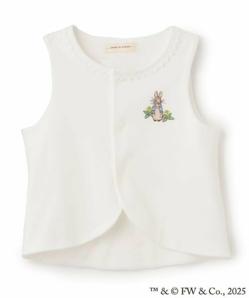 sense of wonder / センス オブ ワンダー ベビー・キッズウエア | 『ピーターラビット（TM）』シシュウベスト（オフ ホワイト）
