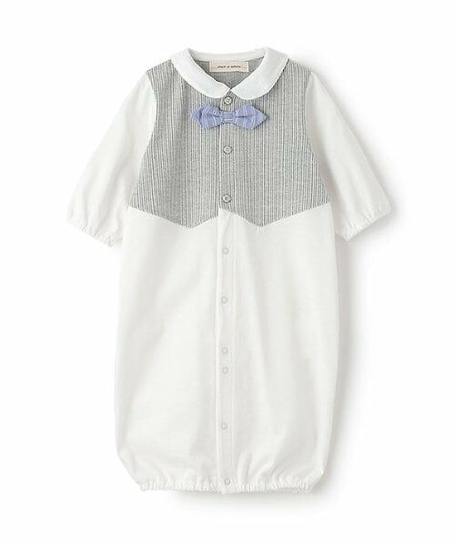 sense of wonder / センス オブ ワンダー ロンパース | ストライプベスト2WAYオール（オフ ホワイト）