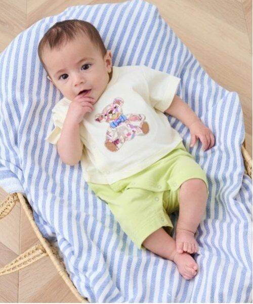 sense of wonder / センス オブ ワンダー ロンパース | リバティテディベアショートオール（ECRU(キナリ)）