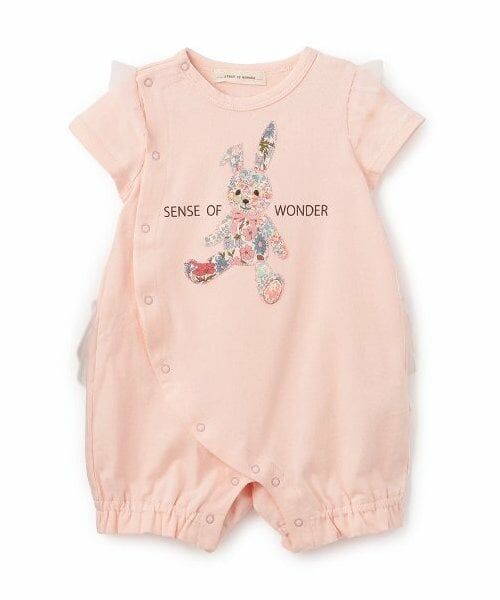 sense of wonder / センス オブ ワンダー ロンパース | リバティアップリケウサギショートオール（ピンク）