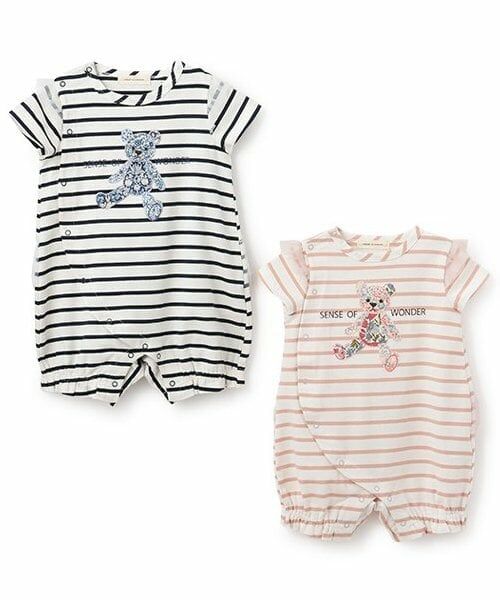 sense of wonder / センス オブ ワンダー ロンパース | リバティアップリケクマショートオール | 詳細10