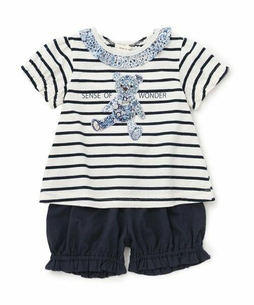 sense of wonder / センス オブ ワンダー ベビー・キッズウエア | リバティアップリケクマベビースーツ | 詳細2