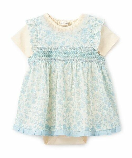 sense of wonder / センス オブ ワンダー ベビー・キッズウエア | 小花スモッキングボディスーツセット（ブルー）