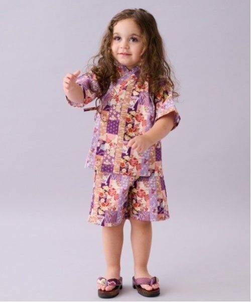 sense of wonder / センス オブ ワンダー 着物・浴衣・小物類 | 甚平スーツ(縞パッチワーク柄)（パープル）