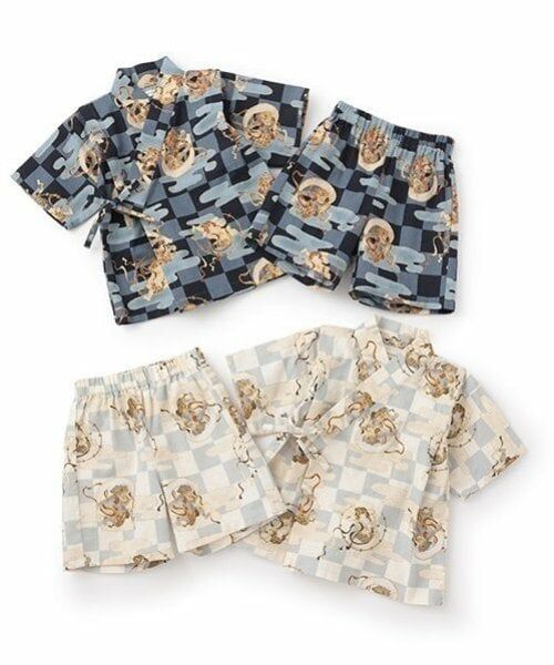 sense of wonder / センス オブ ワンダー 着物・浴衣・小物類 | 甚平スーツ(市松風神雷神柄) | 詳細12