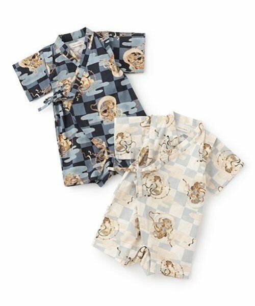 sense of wonder / センス オブ ワンダー 着物・浴衣・小物類 | 甚平オール(市松風神雷神柄) | 詳細10