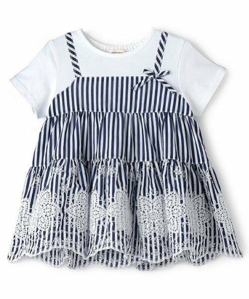 sense of wonder / センス オブ ワンダー その他トップス | 裾レースティアードチュニック（ストライプ）