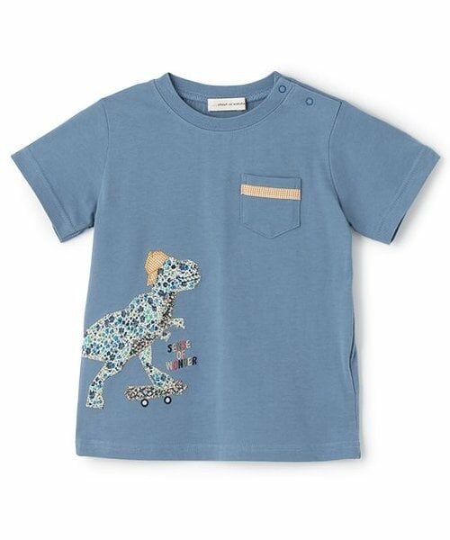 sense of wonder / センス オブ ワンダー Tシャツ | 接触冷感リバティダイナソーTシャツ（紺）