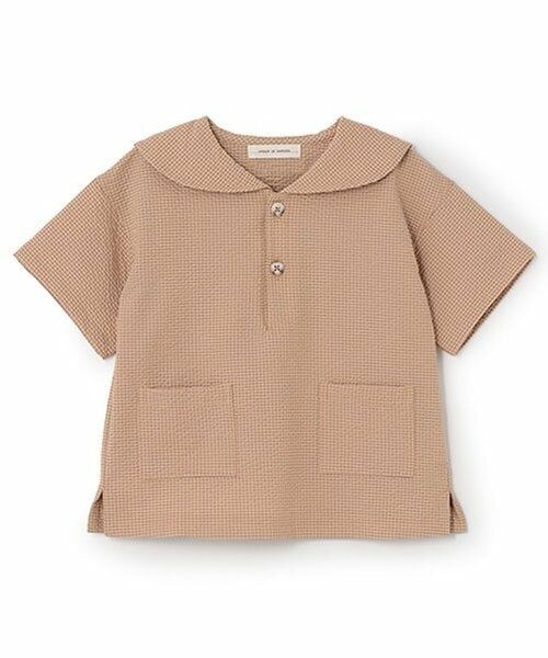 sense of wonder / センス オブ ワンダー シャツ・ブラウス | サッカーギンガムセーラーシャツ【日本製】（オレンジ）