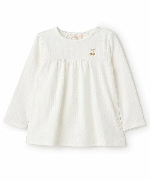 sense of wonder / センス オブ ワンダー Tシャツ | チェリードット長袖Tシャツ（オフ ホワイト）