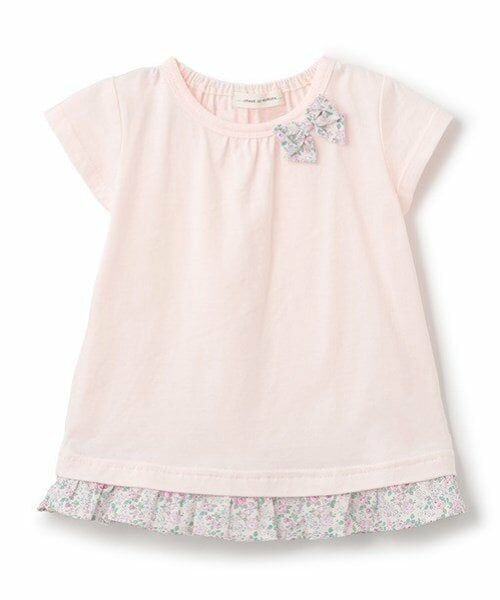 sense of wonder / センス オブ ワンダー Tシャツ | 小花柄リボンTシャツ（ピンク）
