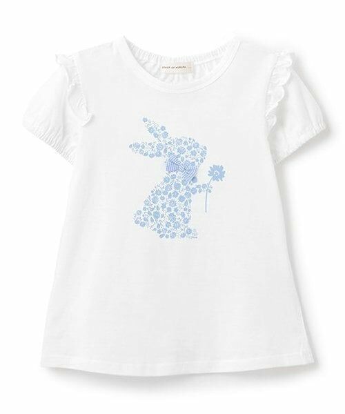 sense of wonder / センス オブ ワンダー Tシャツ | フラワーウサギ半袖Tシャツ（オフ ホワイト）