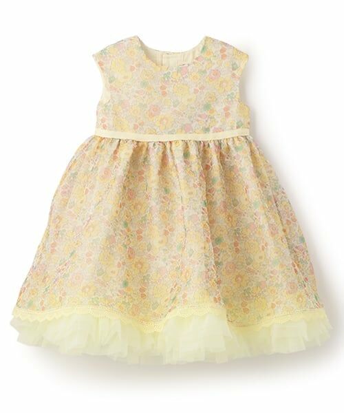 sense of wonder / センス オブ ワンダー ミニ丈・ひざ丈ワンピース | リバティプリントオーガンジードレス【日本製】（レモン イエロー）