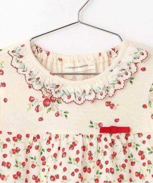 sense of wonder / センス オブ ワンダー ミニ丈・ひざ丈ワンピース | 【オーガニック】野イチゴティアードワンピース【日本製】 | 詳細2