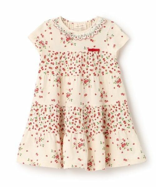 sense of wonder / センス オブ ワンダー ミニ丈・ひざ丈ワンピース | 【オーガニック】野イチゴティアードワンピース【日本製】（ECRU(キナリ)）