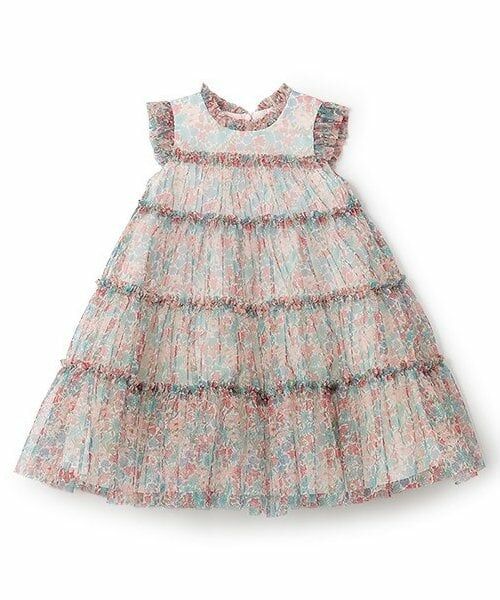 sense of wonder / センス オブ ワンダー ミニ丈・ひざ丈ワンピース | リバティプリントチュールドレス（ピンク）