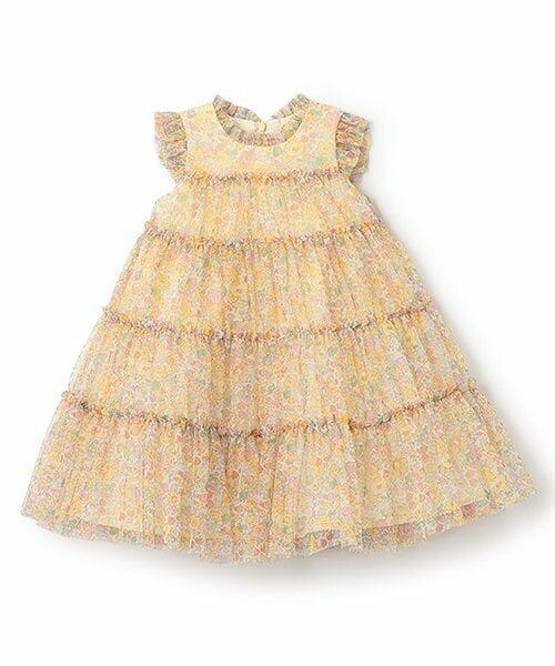 sense of wonder / センス オブ ワンダー ミニ丈・ひざ丈ワンピース | リバティプリントチュールドレス（黄）