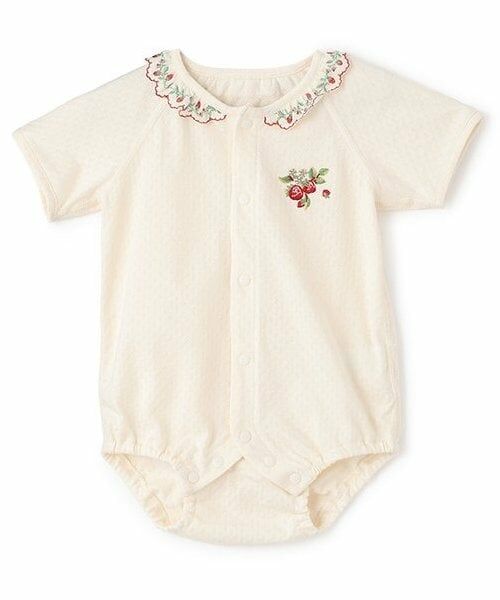 sense of wonder / センス オブ ワンダー 肌着 | 野イチゴシシュウボディスーツ【日本製】（ECRU(キナリ)）