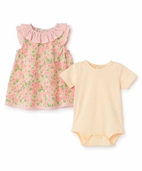 sense of wonder / センス オブ ワンダー ベビー・キッズウエア | フラワープリントボディスーツセット（ピンク）