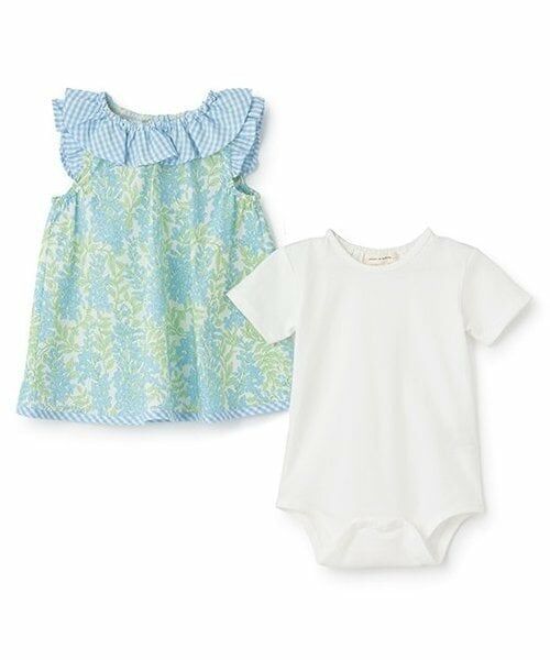 sense of wonder / センス オブ ワンダー ベビー・キッズウエア | フラワープリントボディスーツセット（ブルー）