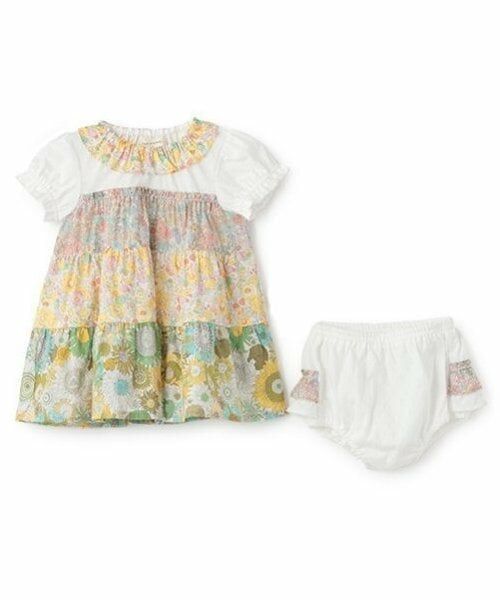 sense of wonder / センス オブ ワンダー ベビー・キッズウエア | 【オーガニック】リバティパッチワークワンピーススーツ【日本製】（レモン イエロー）