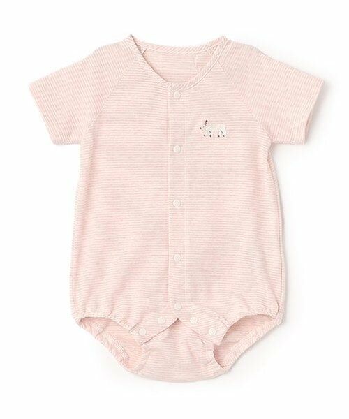 sense of wonder / センス オブ ワンダー 肌着 | 【オーガニック】シロクマボーダーボディスーツ【日本製】（ピンク）