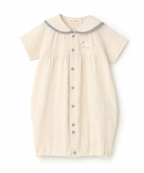 sense of wonder / センス オブ ワンダー ロンパース | 【オーガニック】シロクマセーラー半袖２WAYオール【日本製】（ECRU(キナリ)）