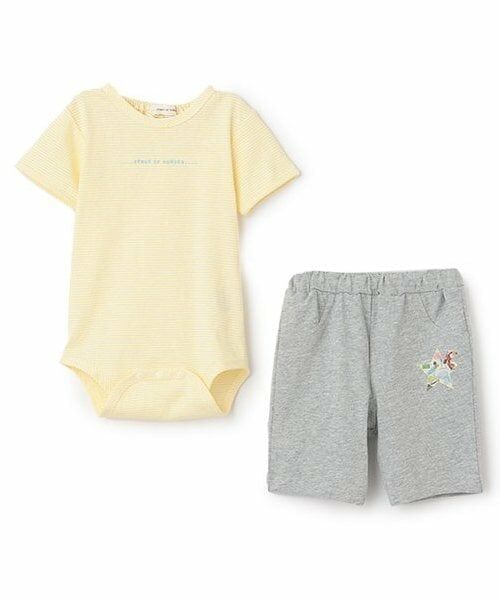 sense of wonder / センス オブ ワンダー ベビー・キッズウエア | キューフォーザ・ズー星パンツ＆ボディスーツセット（レモン イエロー）