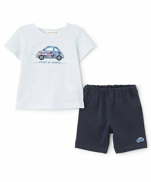 sense of wonder / センス オブ ワンダー ベビー・キッズウエア | リバティcarsTシャツスーツ（ブルー）