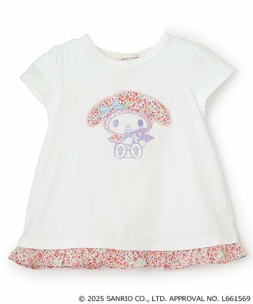 sense of wonder / センス オブ ワンダー Tシャツ | 【マイメロディ】LibertyアップリケTシャツ（オフ ホワイト）