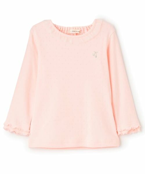sense of wonder / センス オブ ワンダー Tシャツ | フリル衿メロー長袖Tシャツ（ピンク）