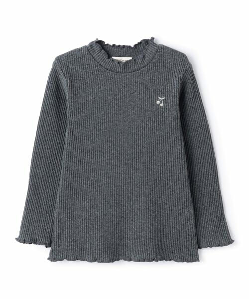 sense of wonder / センス オブ ワンダー Tシャツ | メローフリル長袖Tシャツ（チャコール）