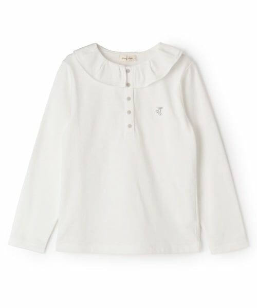 sense of wonder / センス オブ ワンダー Tシャツ | フリル衿長袖Tシャツ（オフ ホワイト）