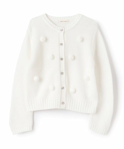 sense of wonder / センス オブ ワンダー カーディガン・ボレロ | ポンポンカーディガン【日本製】（オフ ホワイト）
